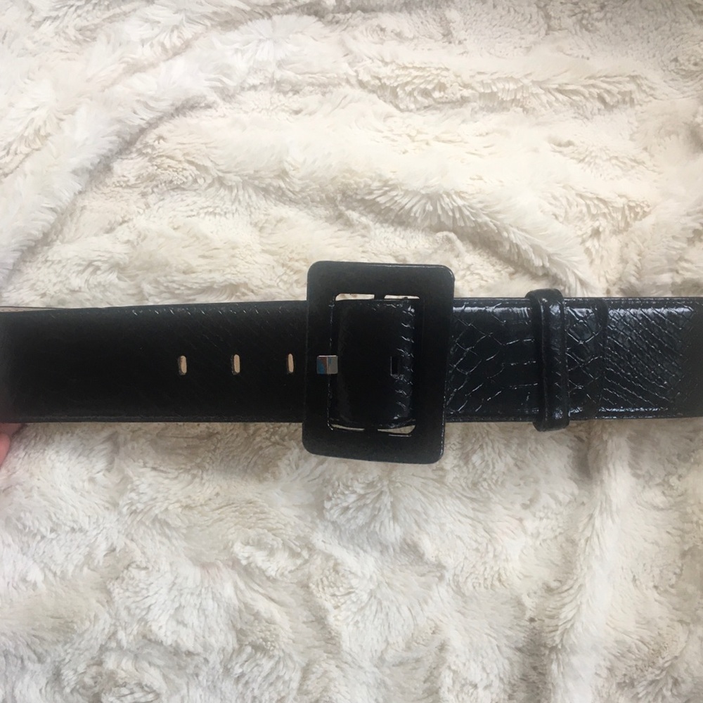 Black Patent Wide Belt
